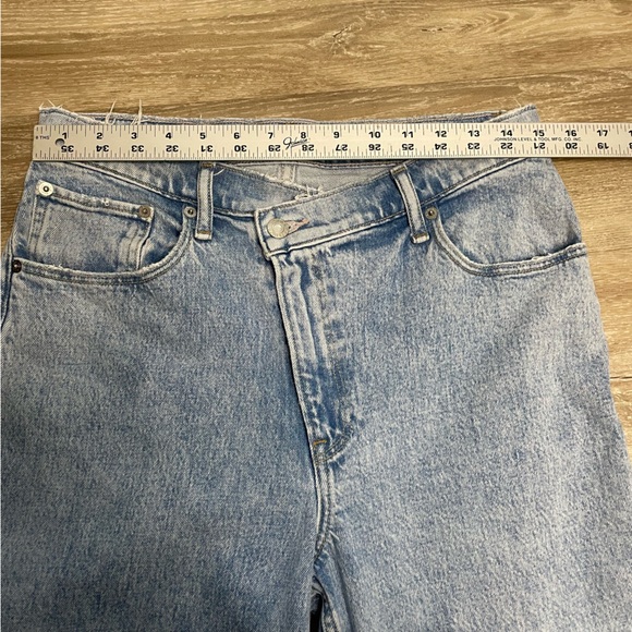 Abercrombie & Fitch 90s Straight Ultra High Rise Jeans Criss Cross Waist 10R/30 - Picture 10 of 12